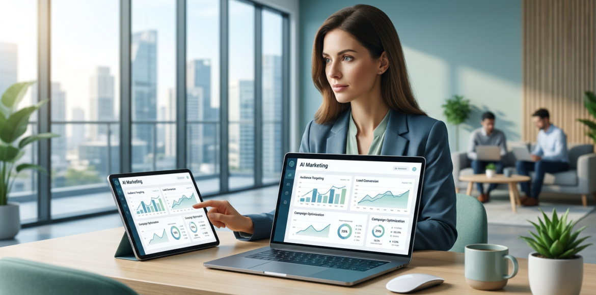Dashboard met agentic flows in een AI-gedreven marketingsysteem