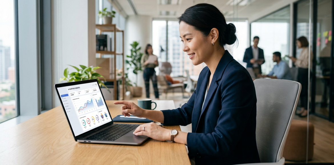 Dashboard met AI agents die verschillende marketingtaken automatiseren