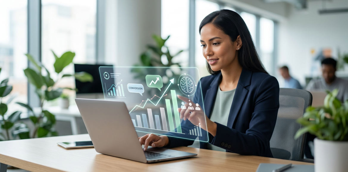 Een visuele weergave van een Agentic Flow, met verschillende AI-agenten die samenwerken aan een complexe marketingtaak.