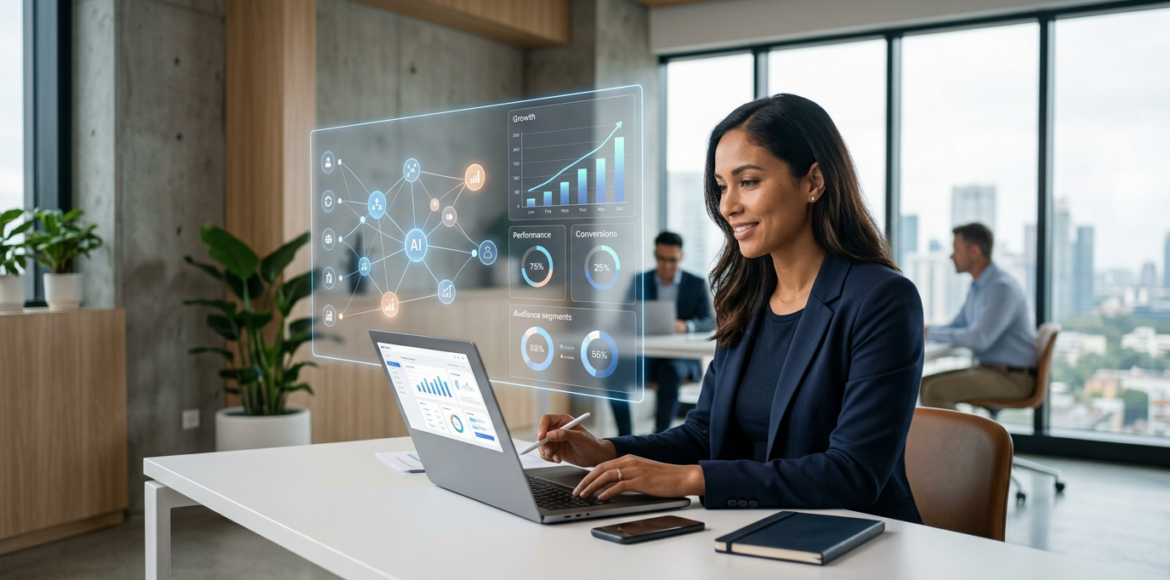 Dashboard met AI SEO tools en real-time zoekwoordanalyse